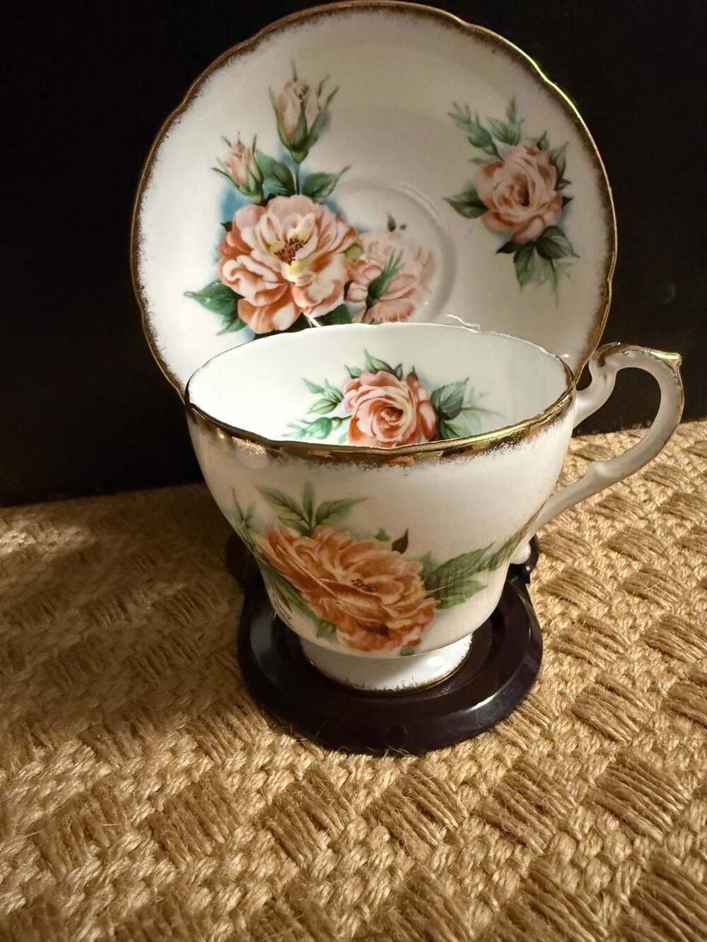 Paragon Fine Bone China Teacup and Saucer Set Signed by Dany Robin